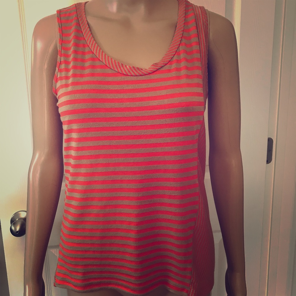 Kenar Orange Tan striped tank top medium